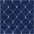 thumbnail image 1 of Unique Loom Tapis Design Rabat Shag 8' x 8' Carré Bleu Marine/ivoire, 1 of 1