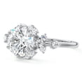 thumbnail image 2 of Bow Jewel 14K White Gold Plated Birthday Ring - Round Cut 2 Ct VVS1/D Lab Created Diamond Ring - Anniversary Gift for Her - Daily Wear Diamond Ring, 2 of 3