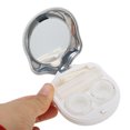 thumbnail image 4 of Unique Bargains 1 Set Contact Lens Case Electroplated Cat's Paw Lens Storage Case Silver Tone White, 4 of 5