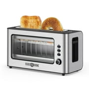 Paris Rhone 2 Slice Toaster with Extra Wide Long Slots, Toast Shade Selector Stainless Steel Retro
