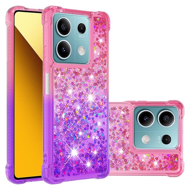 Funda para Xiaomi Redmi Note 13 5G Transparente con Brillos Carcasa Protectora Antigolpes con Glitter Brillante