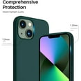 thumbnail image 4 of Compatible with iPhone 13 Mini Case, Slim Liquid Silicone 3 Layers Full Covered Soft Gel Rubber with Microfiber Case Cover 5.4 inch-Olive Green, 4 of 11