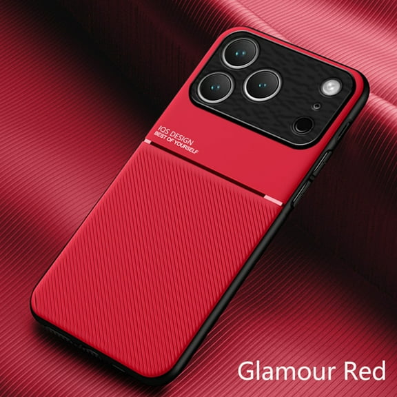 TECH CIRCLE for iPhone 17 Pro Max Business Luxury PC TPU Hybrid Case, Shockproof Anti-Slip Anti-Scratch Silicone Protective Back Cover for Women Men,Red