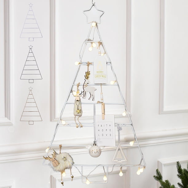 Arbol Navideño Grilla Marco Plegable Arbol Punched Christmas Tree Home Iron Wall Décor,Arbol Grilla Punched Christmas Tree,Home Iron Christmas Tree Décor,Estantería de Metal para Navidad,Christmas