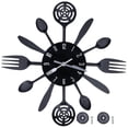 thumbnail image 1 of Nordic Stainless Steel Kitchen Wall Clock Creative Metal Art Clock Modern Quartz Hanging Clock Black Silent Design Without Batter, 1 of 5