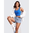 thumbnail image 5 of Top corto acanalado CRZ YOGA con escote en U y brillo azul XL, 5 of 5