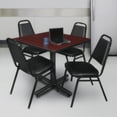 thumbnail image 2 of Regency Kobe 36 in. Square X-Base Breakroom Table- Mahogany, 4 Restaurant Stack Chairs- Black, 2 of 8