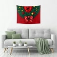 thumbnail image 5 of PRATYUS Christmas Wreath Tapestry Wall Hanging Bow Stars Print 40*30in, 5 of 5