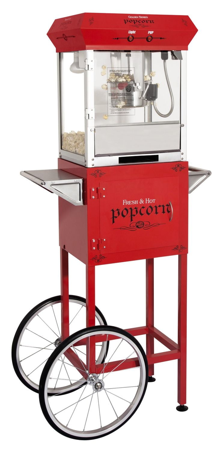 Popcorn Machine with cart 4 oz - Red