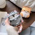 thumbnail image 4 of Funda para auriculares ELVRLA AirPods 4, diseño de gatos, suave funda de TPU, 4 of 7