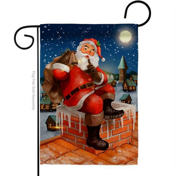 Ornament Collection G192282-BO 13 x 18.5 in. Down the Chimney Garden Flag with Winter Christmas Double-Sided Decorative Vertical Flags House Decoration Banner Yard Gift