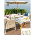 thumbnail image 6 of 60x102 Inch Outdoor Tablecloth with Umbrella Hole Zipper Rectangle Verdant Flower Patterns Rectangular Tablecloths Outside Waterproof Farmhouse Botanical Patio Table Cloth Cover for Picnic Party, 6 of 8