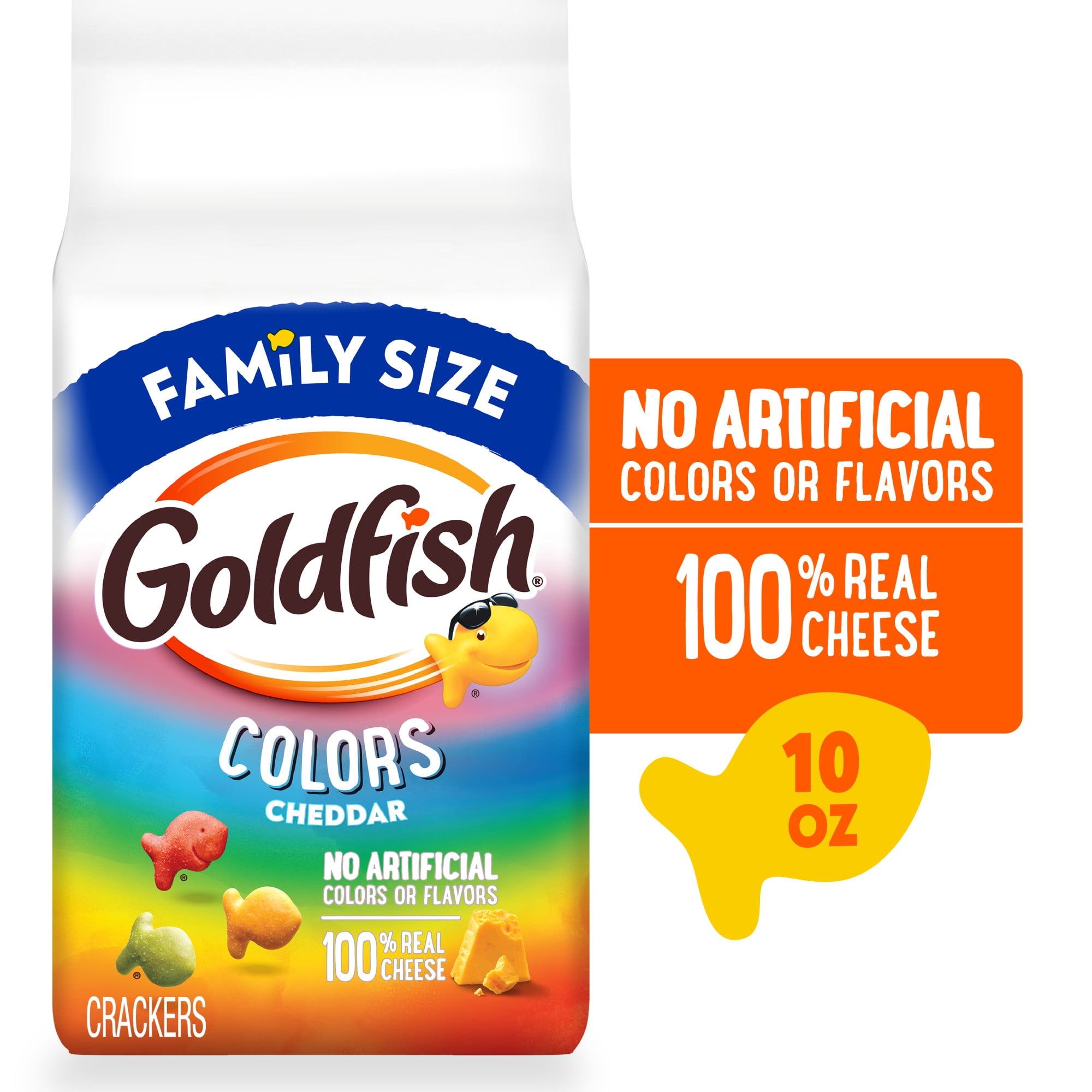 Goldfish Colors Cheddar Cheese Crackers, 10 oz Bag