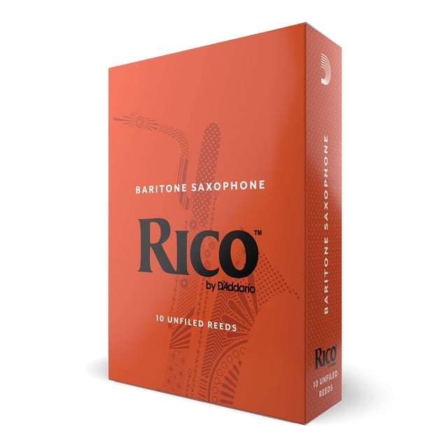 Cañas para saxofón barítono D'Addario Woodwinds Rico RLA1025 2.5, paquete de 10
