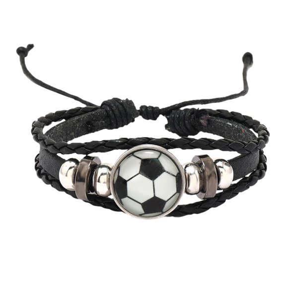 hengtong Soccer Bracelet Handwoven Luminous Football Sport Bracelet for Teen Boys Men