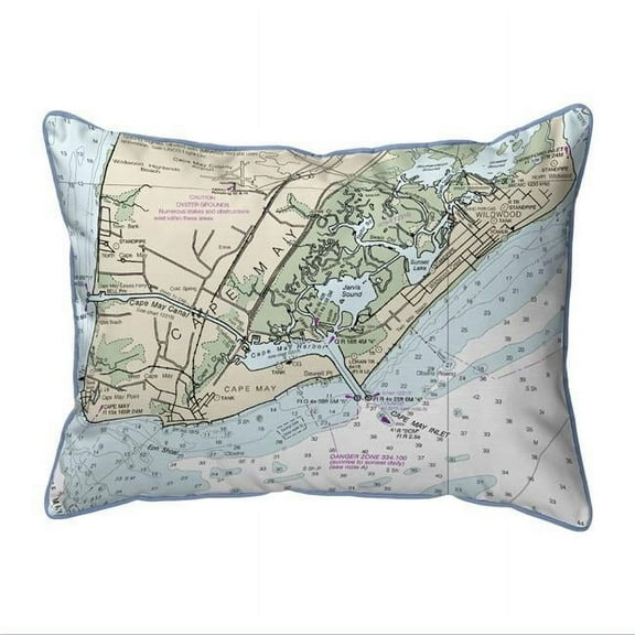 Betsy Drake ZP12214CM 20 x 24 in. Cape May, NJ Nautical Map Extra Large Zippered Indoor & Outdoor Pillow
