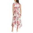 thumbnail image 4 of London Times Women's Floral Pint Side Tie Ruffle Wrap Maxi Dress (Ivory, 8), 4 of 5