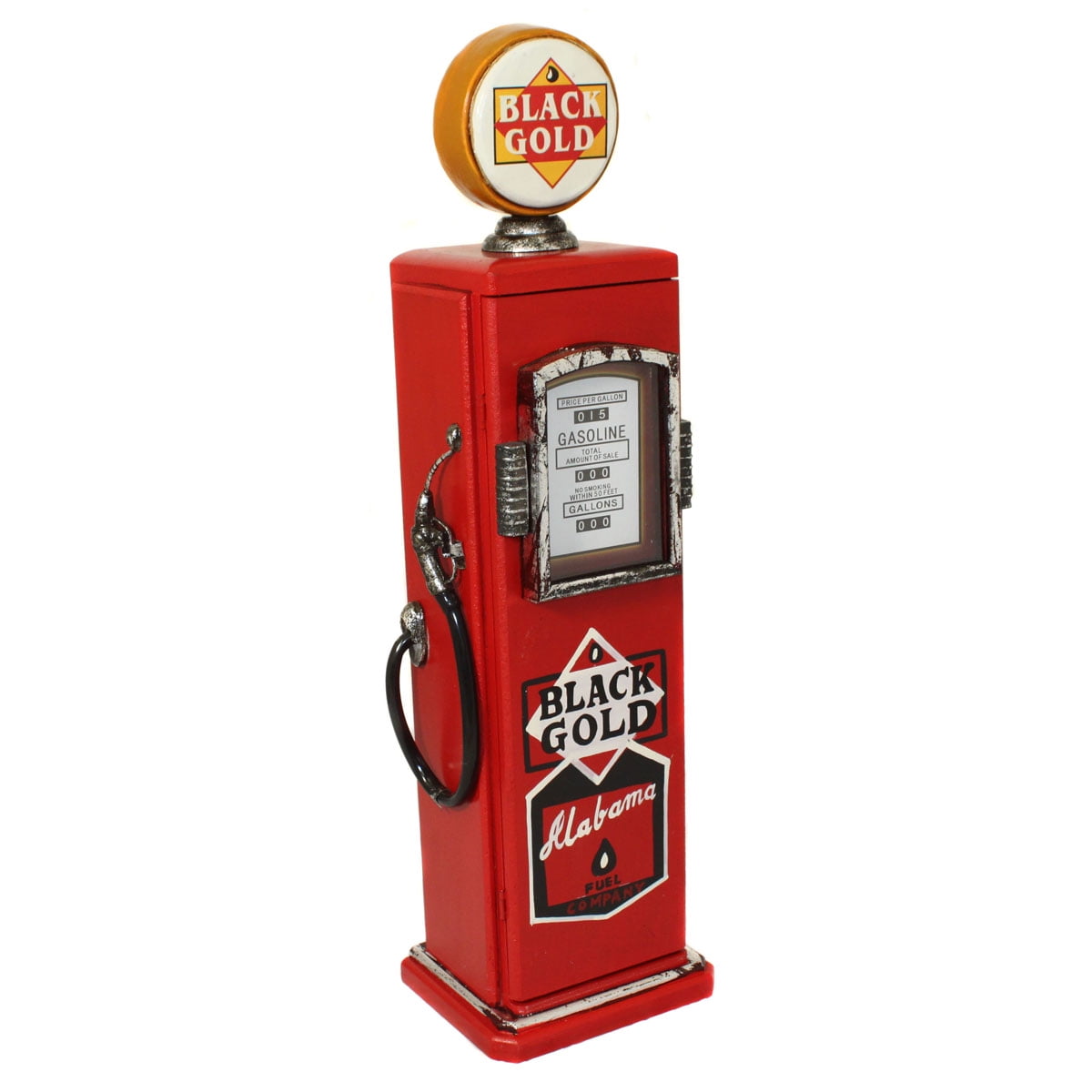 Urban Designs HandPainted Black Gold Fuel Company Gasoline Pump