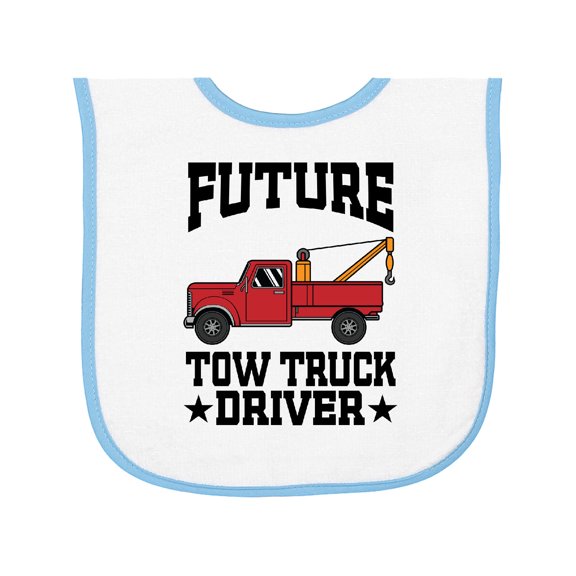 Inktastic Future Tow Truck Driver Baby Terry Cloth Bib