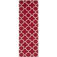 thumbnail image 3 of SAFAVIEH Chatham Jacob Geometric Quatrefoil Wool Area Rug, Red/Ivory, 6' x 9', 3 of 10