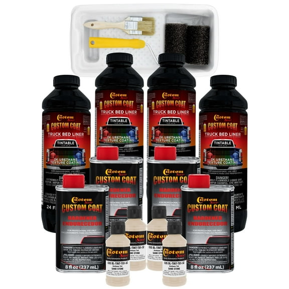 Custom Coat 33510 Sandstone T81 Urethane Roll-On, Brush-On or Spray-On Truck Bed Liner, 1 Gallon Kit with Roller Applicator Kit