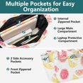 thumbnail image 3 of FORMRS Tote Bag for Women Quilted Large Capacity Travel Work Carry On Shoulder Handbag, White Grapefruit Slices, 3 of 7