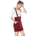 thumbnail image 4 of INSPIRE CHIC Día de San Patricio Falda De Tirantes Rectos De Cintura Alta De Traje De Navidad Para Mujer Borgo?a XS, 4 of 6