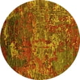 thumbnail image 1 of Ahgly Company Machine Washable Indoor Round Oriental Yellow Industrial Area Rugs, 8' Round, 1 of 1