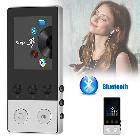 MP3 Player, EEEkit Bluetooth Button Sports Music Player with Metal Touch ,40 Hours Playback,Build in Speaker, HiFi Sound Voice Recorder FM Radio,Expandable 64GB Micro SD Card(Updated
