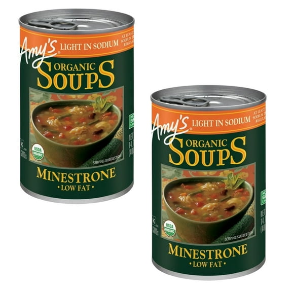 ( 2 Pack ) Amy's Organic Light in Sodium Minestrone Soup - 14.1 oz