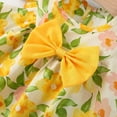 thumbnail image 5 of IROINNID Toddler Girl's Flying Sleeve Sundress Strapless Round Neck Floral Printed Casual Summer Dress with Bowknot 1-5Years, 5 of 8