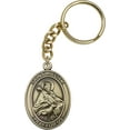 thumbnail image 1 of Antique Gold-Plated St. William Keychain 1 7/8 x 1 1/4 inches, 1 of 1