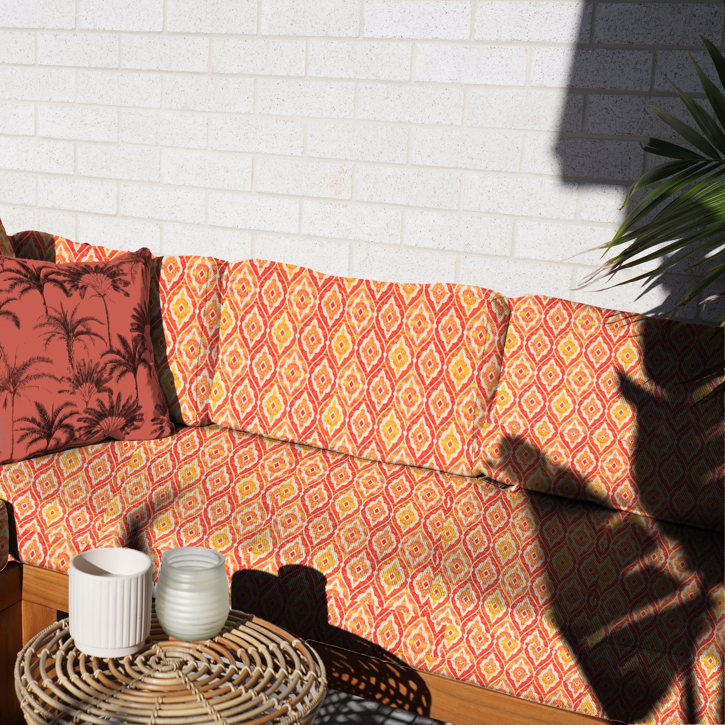 Waverly Inspirations, Home Decor, 100% Polyester, Water/Stain Resistant, Indoor/Outdoor Fabric - Print Width 54 Inch, Porcelain, Melon, Cut by Yard