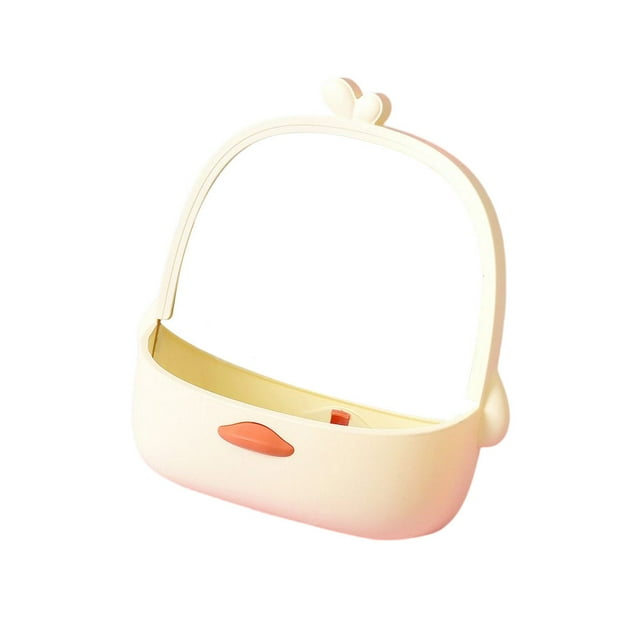 Maoww Tabletop Cartoon Duck Makeup Mirror Household Storage Basket Clear Cosmetic Mirrors Reflector Tool Cosmetics Accessory Yellow