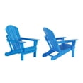 thumbnail image 2 of WestinTrends Malibu 3-PC Outdoor Patio Plastic Adirondack chair set with Coffee table ( 2 seater ), Pacific Blue, 2 of 12