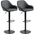 thumbnail image 1 of HOMCOM Tabourets de Bar Réglables Ensemble de 2, Tabouret de Bar Pivotant avec Repose-Pieds Noir, 1 of 10