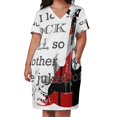 thumbnail image 2 of Vestido holgado con bolsillos y manga larga de verano con la frase "Me encanta el rock and roll"., 2 of 6