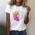 thumbnail image 2 of Tnhcen Women's Summer Personalized Floral Print Cotton T-Shirt - Loose Fit Breathable Basics Plus Size S-2XL Casual Summer Tops, 2 of 5