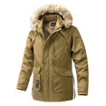 thumbnail image 2 of Winter Coat Warm Outdoor Casual Jacket With Belt Zip Front Closure Slim Fit Insulated Padded Quilted Side Pockets For Cold Weather, 2 of 4