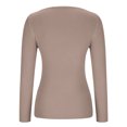 thumbnail image 6 of HAiming Women's Long Sleeve Knitted Jumper Slim Trendy V Neck Knot Pullover Tops 2025 Fall Winter Casual Sweater, 6 of 8