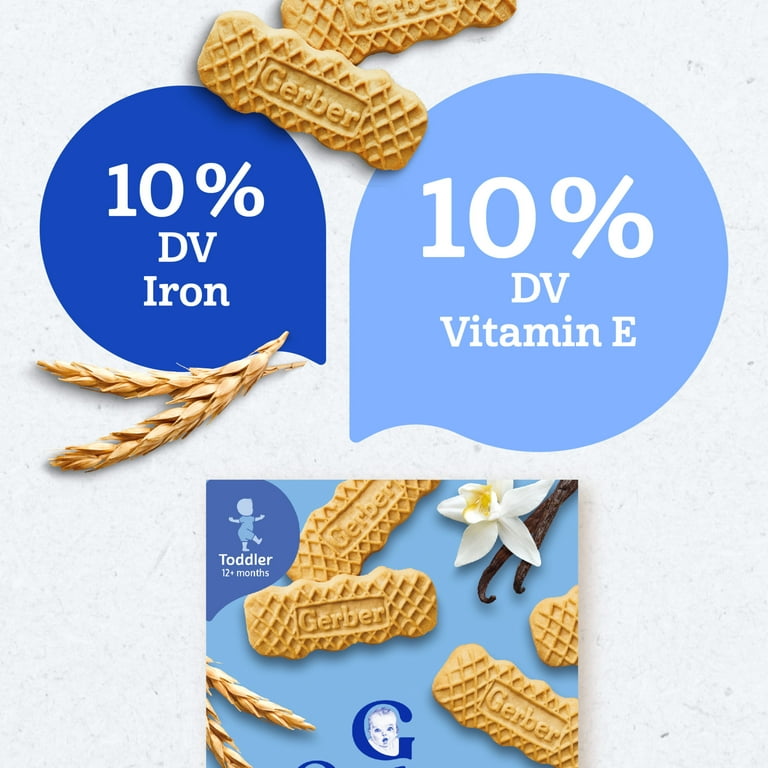 Gerber Toddler Baby Food, Vanilla Wheat Biscuits, oz Box