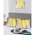 thumbnail image 5 of Yellow Gray White Pillow Covers Standard Size 2 Pack, Farmhouse Gradient Abstract Art Soft Bed Throw Pillowcases Breathable Cooling Long Lumbar Body Pillow Sham Cover for Bed Sofa 20''x26'', 5 of 7