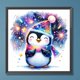 thumbnail image 3 of Pintura de diamante 5D DIY, taladro redondo completo, Kit de pingüino brillante, decoración del hogar, 30x30cm, 3 of 9