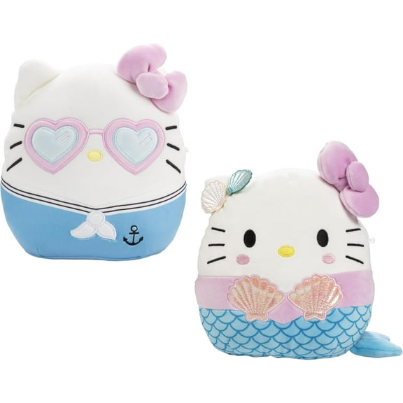 Squishmallows 8" Hello Kitty Mermaid & Sailor 2-Squish Value Pack - Get Two Sanrio Official 8" Plush for Less - Collectible Soft & Squishy Stuffed Animal Toy - Gift Set for Kids, Girls & Boys