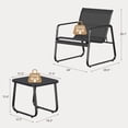 thumbnail image 6 of Asofer 3-Piece Outdoor Patio Furniture Set with Glass Table, Bistro  Chairs Set for Poolside, Porch, Lawn, Black, 6 of 9