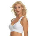 thumbnail image 4 of Felina | Lace Bralette | Wire Free | Unpadded | T-Back | 2 Pack  | by Unique Moments (White Rosewater, X-Large), 4 of 8