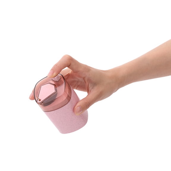 LEORX Wheat Straw Toothpick Holder Automatic Toothpick Dispenser Pink Design For Easy Access For Home And Travel Use