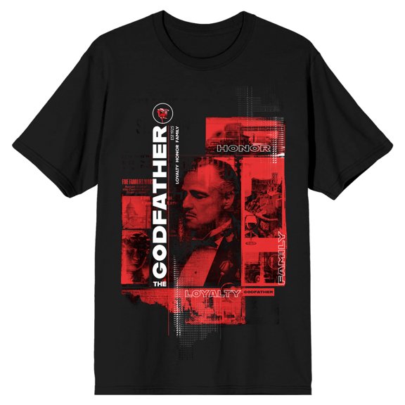 The Godfather Honor Family Loyalty Crew Neck Short Sleeve Men's Black T-shirt-Large