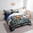 thumbnail image 3 of Homewish Farm Highland Cow 7-Piece Twin Bedding Sets,Farmhouse Highland Cattle Bedding Comforter Set,Blue Brown White Sheet Sets For Girl Boys,Ultra Soft Home Decor Reversible, 3 of 8