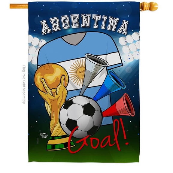 World Cup Argentina Soccer Sports 28 x 40 in. Double-Sided Decorative Vertical House Flags for Decoration Banner Garden Yard Gift
